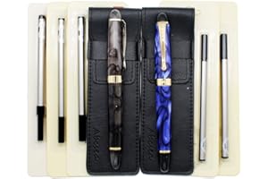 Abcsea 2 pieces Jinhao 450 rollerball fine point black pens medium, pens fine point fineliner (blue and green flower), with 5 pieces 0.5 mm standard rollerball pen refills black