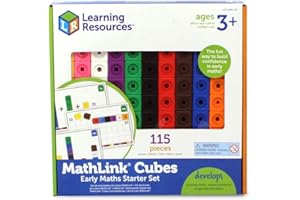 Learning Resources Kit Cubes MathLink – 100 Cubes Colorés + 30 Activités – Apprentissage des Maths Dès 4 Ans – Tri, Formes, Calcul – Idée Cadeau Noël Éducatif