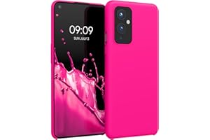 kwmobile Carcasa Compatible con OnePlus 9 (EU/NA Version) Funda - Case TPU y Silicona antigolpes - Apto Carga inalámbrica - Rosa neón