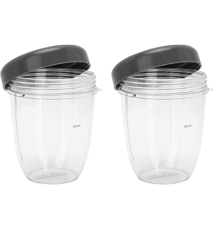2 Couvercles à Rabat Magic Bullet 200W - Pièce Détachée Compatible Gobelet Mixeur (Noir, Sans BPA)