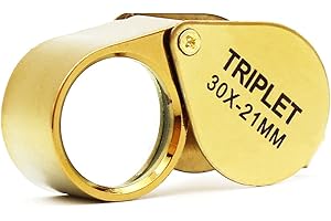 ‎QICHENG&LYS QiCheng&LYS Juwelier Eye Lupe 30 x 21 mm Glas Objektiv Lupe Lupe-für Home Work Shop Klassenzimmer Schmuck Münzen Briefmarken Armbanduhr erkennen Identifizieren von (Gold)