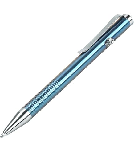 SMOOTHERPRO Penna Bolt Action In Titanio Aeronautico - Ricariche Parker Incluse - Design Anti-scivolo E Clip Forata - Regalo Perfetto Per Ufficio E Scuola - Colore Pietra Lavata Nera