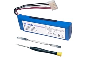 Aibatt Batería de repuesto de 6000 mAh para JBL Charge 3 (versión 2016), repuesto para batería JBL GSP1029102A (3,7 V/polímero de litio)