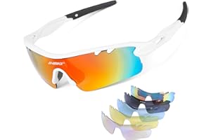 INBIKE Gafas Sol Polarizadas Ciclismo Hombre Mujer Con 5 Lentes Intercambiables UV400 Y Montura De TR-90, Gafas Sol Deportivas Para Running MTB Bicicleta 100% De Protección UV
