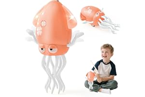 LTFIOON Electric Dancing Octopus Toy, Poulpe Dansant Électrique avec LED et Musique - 2 Modes (Danse & Rampe), Jouet Pieuvre à Esquive Automatique, Cadeau Magique pour Filles et Garçons (Rose)