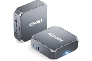 NIPOGI Mini PC 1024G (1TB) M.2 SSD, Alder Lake-N100 di 12a generazione (fino a 3,4 GHz), Micro PCs da 16GB di RAM con doppio display 4K/2x HDMI/WiFi 5/BT 4.2/Gigabit Ethernet per casa/ufficio