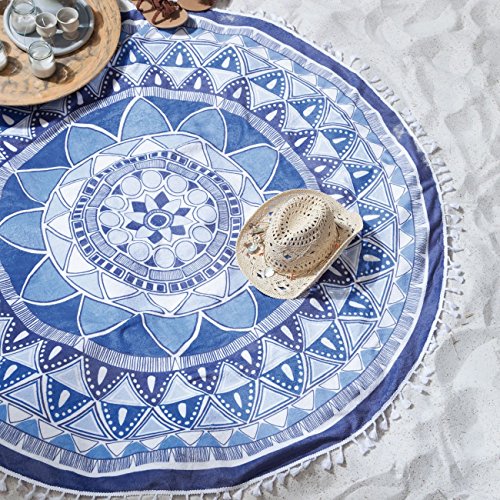 Seahorse Beach Roundie Mandala Baumwolle blue 150 cm - 3
