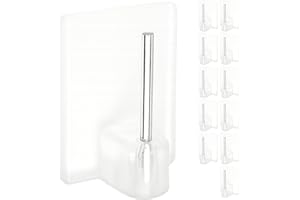 ‎YOUR DAY MATE Gardinenstangen Klebehaken, 12 Stück, in Transparent, selbstklebende Haken mit 24 x 16 mm, für Fensterrahmen, Glas, Fliese, Tür, Vorhanghaken Stange, Gardinenhalter Fenster, Vitrastange Fensterhaken