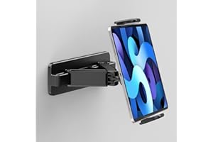 aceyoon Wandhalterung für Tablet, Handy und Geräte von 4,7"–12,9", 360° Drehbar Küchen Wandhalterung ohne Bohren Ausziehbar & Schwenkbar Tablet Halterung für iPad, Ideal für Küche/Schlafzimmer