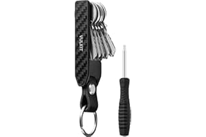 VULKIT Metal Key Organiser Minimalist Key Holder Compact Key Case for Men Keychain Secures 1-6 Keys Includes Keyring Loop for Car Key
