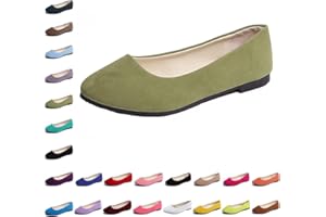 Hwalleum Women's Ballet Flats, Womens Simple Casual Flat Shoes Solid Color Pumps Ladies Girls Dolly Ballet Ballerina Work Smart Office Formal Comfort Pointed Toe Slip On Flats Shoes
