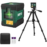 OGETO Green Laser Level with 40" Tripod, Self-Leveling Laser Level, Cross Line Leveler for Hanging Pictures, Tiles, and Indoo