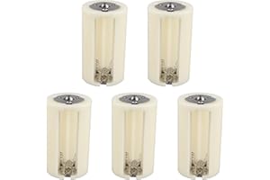 Futheda 5 Pezzi Convertitore Batteria Parallelo adattatore formato 3 AA-D universale, portabatterie portatile,Adattatore per convertitore batteria ecologico - Bianco