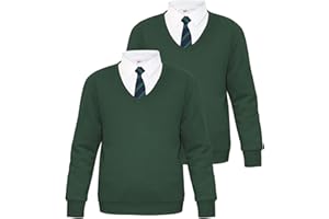 A2Z 4 Kids Girls Boys Unisex Club Scouts School Uniform Single & Pack of 2 V Neck Jumper Cardi Sweatshirt Age 3 4 5 6 7 8 9 10 11 12 13-14 14 Years