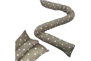 acquaverde | 3 Paraspifferi Imbottiti per Porte e Finestre, Cuscino Parafreddo Isolante, Paraspiffero Imbottito, Salamino in Cotone, Tortora con Pois - cm. 8x120