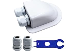 QIQN Passe-Toit 2 Entrées IP68 Imperméable Passe-câble de Toit Passe Cable Camping Car pour Camping Car Caravanes Bateaux Yacht ABS Blanc