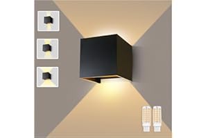 Lureshine Applique Murale Exterieur Angle de Faisceau Réglable G9 LED Lampe Exterieur Blanc Chaud 3000K Lampe Exterieure Murale Aluminium Applique Exterieur Convient Pour Intérieur/Extérieur (Noir)