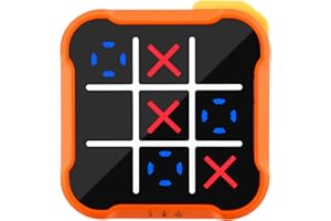 BOBASH Board Toe Bolt Game,Electronic Tic-Tac Toe Game Noughts and Crosses Game Electronic,Tic Tacs, Handheld Puzzle Game Console, Family Party Game for Educational and Memory Growth (orange)