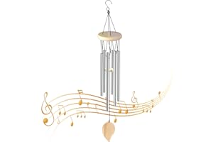 COLEXY Carillones de Viento Metal, Tiembre de Viento Exterior de Madera, Campanas de Viento Tubo Aleación Aluminio para Hogar Jardín Patio Arbol Balcón Regalos