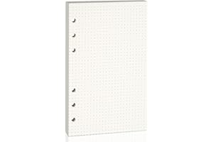 LUVTREE Lot de 80 feuilles A6 à 6 trous – Papier épais 100 GSM avec lignage pointillé, idéal pour journaux, prises de notes, planification et dessin. Compatible avec classeurs A6 à 6 anneaux.