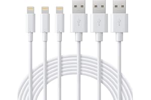 ilikable Câble iPhone 2M Chargeur iPhone Lot de 3, Câble Lightning Certifié MFi avec Connecteur Ultra Résistant Compatible avec iPhone 13/12/11/SE/xr/Xs/8/7/6 Plus/6S/5/Air/Airpods-Blanc