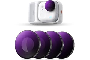 K&F CONCEPT ND PL Filter-Kit Kompatibel mit Insta360 Go Ultra, ND8/PL+ND16/PL+ND3/PL+ND64/PL 4er-Pack Neutraldichte-Polarisationsfilter, HD-Optikglas/mehrfachbeschichtet/Metallrahmen