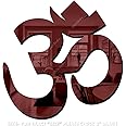 Bikri Kendra - Om Brown (Pack of 2) Mirror Stickers for Wall, Acrylic Mirror Wall Decor Sticker, Stickers, Acrylic Stickers, Om Wall Stickers for Hall Room, Bed Room, Kitchen