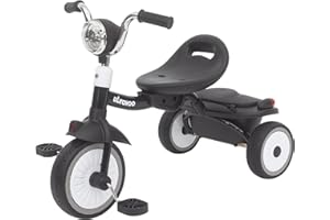 UBRAVOO Bebés Triciclo Plegable, con Pedales, Luces Geniales, Ruedas Duraderas y Asiento Cómodo. Triciclo para Niñas y Niños de 1 a 5 Años (Negro)