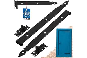 KOTARBAU - Cerniera a bandella per porta, 500 mm, con gancio, rivestimento in polvere, 2 pezzi