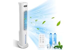 Taylor Swoden 3 in 1 raffrescatore d'aria portatile, Raffrescatore evaporativo silenzioso con serbatoio da 6 l, timer da 12 ore, 3 modalità, 3 velocità, telecomando, oscillazione, 95 W