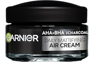 Garnier Crema Opacizzante 3-in-1, Per Pelli Grasse e Con Imperfezioni, Idratazione e Controllo del Sebo, Arricchita con AHA, BHA e Carbone, Pure Active Air Cream, 50 ml