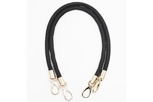 WANYI Anse pour Sac à Main 2 Pièces 60CM Poignée de Rechange pour Sac PU Cuir Laniere sac Bandouliere avec 2 Crochets à Mousqueton (Noir 1)