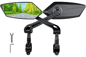 RBRL New Type Of Large Lens Explosion-Proof Bike Mirror, Fixed On The Handlebar, Adjustable And Rotatable Bicycle Mirror, Rearview Mirror (Pair)