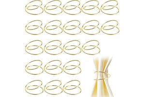 SITAKEGS Anelli portatovaglioli in oro, 20 pezzi, in metallo, a spirale, con fibbie, in lega semplice, portatovaglioli, per famiglia, cena, matrimonio, festa, Natale