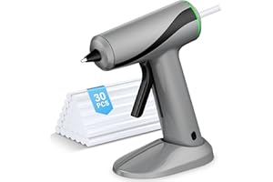 Pistola Silicona Caliente Inalambrica, Pakinui Pistola Pegamento Caliente con Batería de 2000 mAh, Precalentamiento rápido en 40 segundos, Pistola cola quente Para bricolaje, manualidades