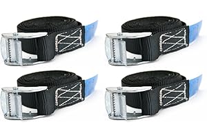 SAFETYLIFTINGEAR (4 Pack) 400kg Endless Cam Buckle Lashing Load Restraint Tie Down Strap for Luggage Cargo Baggage Trailer (2mtr)