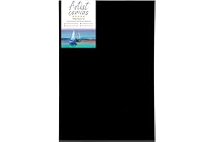 GP TONER Toile à Peindre Noir Toiles Fournitures Artiste Peinture Différentes Tailles Lattes de Bois 70x90 cm Adaptées pour Acryliques, Huile, Aquarelle, Enfants, Débutants
