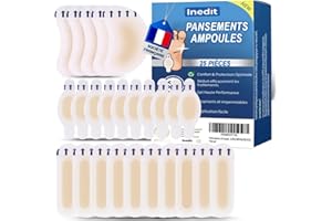 NEDIT Pansement Ampoule - Soin Medical - Pansements Gel Hydrocolloïdes - Protection Frottement Pied/Talon/Orteils/Doigts - Gel Silicone Invisible - Soin Garanti (25 PIÈCES PIED/TALON/ORTEIL/DOIGT)