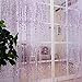 1M*2M Romantic Curtains Voile Tulle Flower Door Valances Panel Window Balcony for Home Decor (Purple)