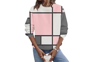 SCBFDI Sweatshirts für Damen, Damen Pullover Lang Sweater Damen Langarm Übergrößen Leicht Schule Herbste Regular Fit Gemütlich Rundhals Geometrisch