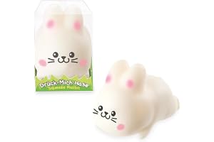 TRENDHAUS 967121 – Capybara Happy Springtime Drück-Mich Hare, ca 8,5 x 4,5 x 6 cm, squishy i kaninform, stressboll för barn o