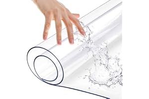 Bordsskydd i plast 80 x 140 cm, 2 mm tjockt bord glasände bordsskydd matta för kök, byrå, skrivbord, matbord
