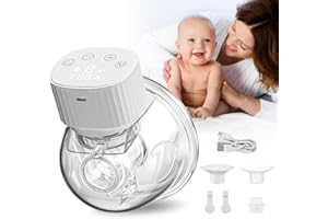 Tiralatte Elettrico, Couleeur Tiralatte Elettrico Indossabile con 3 Modalità 9 Livelli di Aspirazione Rechargeable Mani Libere Tira Latte Neonati Tlettrico Con Convertitore da 19 e 22 mm Diametro