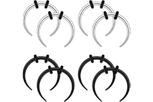 Longbeauty 14G 16G Acciaio Inossidabile Mezzaluna Pincher Septum Anelli C Forma Buffalo Ferro di Cavallo Taper Set 12/8 Pcs
