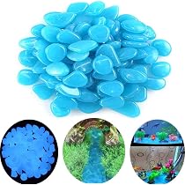 200 Galets Lumineux SanKristo - Cailloux Phosphorescents Pour Décoration Jardin, Allées, Aquariums - Rechargeables à La Lumière