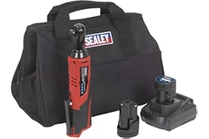 Sealey 12V SV12 Series 3/8"Sq Drive Ratchet Wrench Kit - 2 Batteries CP1202KIT, Red/Black