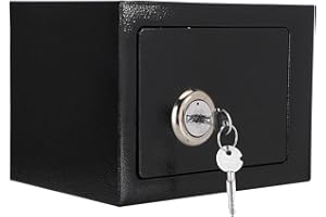 CERLINGWEE Caja de seguridad, accesorio con llave para cualquier superficie Pernos de fijación de almacenamiento de efectivo suministrados para hotel, hogar, oficina