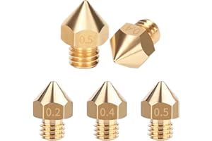 GENERISCH MK8 Creality and Tronxy Nozzle Wide Head 3D Printer Nozzle 1.75 mm MK8 1 mm Pack of 10