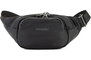 Pacsafe Venturesafe X pas antykradzieżowy, torba biodrowa, ochrona przed kradzieżą, torba biodrowa, torba hipbag, czarny/Black, 38 cm, saszetka na pasek