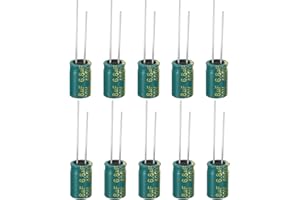 PATIKIL 400V 6.8uF Electrolytic Capacitors, 10Pcs 8x12mm Aluminum High Frequency Electrolytic Capacitors for TV, LCD Monitor, Refrigerator, Circuit Boards, Green